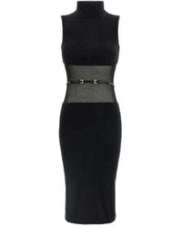 Elisabetta Franchi - Robe Mi-Longue À Col Roulé - Lyst