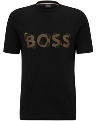 BOSS - Logo-print Cotton T-shirt - Lyst