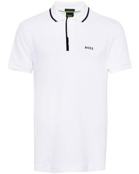 BOSS - Logo-print Cotton Polo Shirt - Lyst