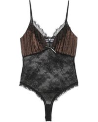 Self-Portrait - Dot Mesh Bodysuit - Lyst