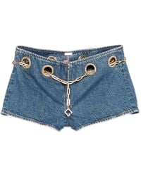 Cult Gaia - Pantalones Vaqueros Cortos Baba Con Cinturón De Cadena - Lyst