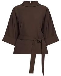 Vera Mont - Belted Short-Sleeved Blouse - Lyst