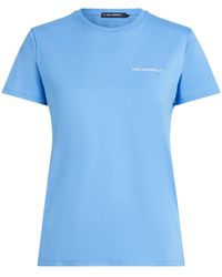Karl Lagerfeld - T-Shirt Mit Logo-Stickerei - Lyst