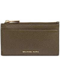 MICHAEL Michael Kors - Logo-Plaque Pebbled Cardholder - Lyst