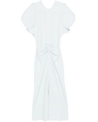 Victoria Beckham - Gathered-Waist Midi Dress - Lyst