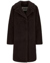 Herno - Faux-Fur Lapel-Collar Coat - Lyst
