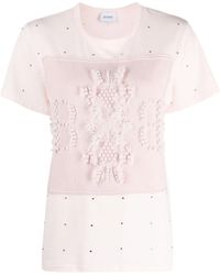Barrie - Logo-Embroidered Embellished T-Shirt - Lyst