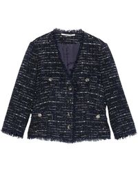 Tagliatore - Tweed Frayed-Edge Jacket - Lyst