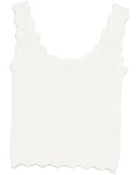 Low Classic - Scalloped-Trim Sleeveless Top - Lyst
