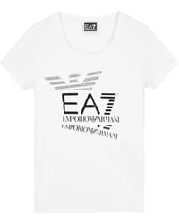 EA7 - Logo-Print Rhinestone-Embellished T-Shirt - Lyst