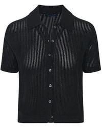 Patrick Assaraf - Open-Knit Short-Sleeve Cardigan - Lyst