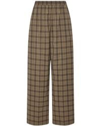Rosetta Getty - Plaid-Pattern Wide-Leg Trousers - Lyst