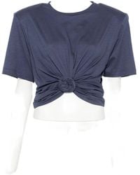 Magda Butrym - Padded-Shoulder Knotted T-Shirt - Lyst