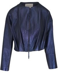 Lafayette 148 New York - Stardust Zipped Leather Jacket - Lyst