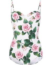 Dolce & Gabbana Badpak Met Roosprint - Wit