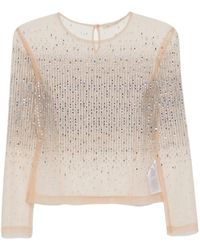 Ermanno Scervino - Tulle Crystal-Embellished Top - Lyst