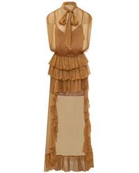 ACTUALEE - Vestido Con Volantes Y Lazo - Lyst
