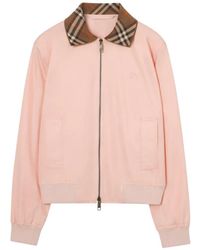 Burberry - Cropped Tropical Gabardine Hayfield Bomber Jacket - Lyst