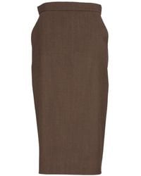 Max Mara - Wool Gabardine Pencil Skirt - Lyst
