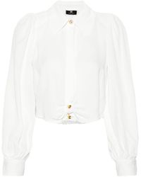Elisabetta Franchi - Puff-sleeve Cropped Shirt - Lyst