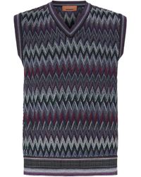 Missoni - Chevron-Pattern V-Neck Sweater Vest - Lyst