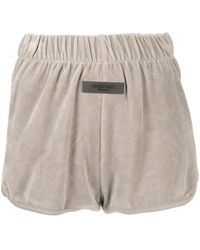Fear Of God - Logo-Patch Velour Shorts - Lyst