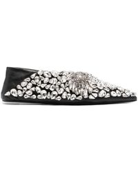 Jil Sander - Crystal-embellished Ballerina Shoes - Lyst
