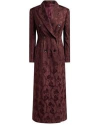 Etro - Floral-Embroidered Double-Breasted Coat - Lyst