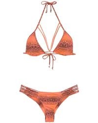 Amir Slama - Printed Triangle Top Bikini Set - Lyst