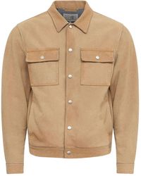MM6 by Maison Margiela - Giacca Denim Effetto Pelle Scamosciata - Lyst