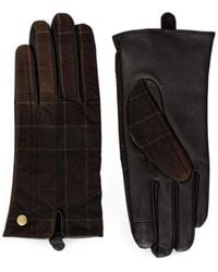 Barbour - Gants Scarlet En Cuir À Motif Tartan - Lyst