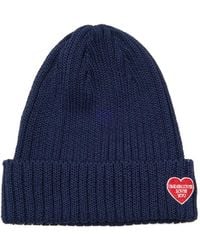 Undercover - Heart-Patch Ribbed Beanie Hat - Lyst