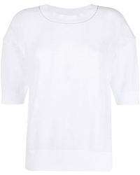 Fabiana Filippi - Gestricktes T-Shirt mit transparentem Schnitt - Lyst