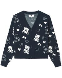 Chocoolate - Bear-Pattern V-Neck Cardigan - Lyst