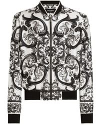 Dolce & Gabbana - Cazadora De Sarga Con Estampado De Mayólica - Lyst
