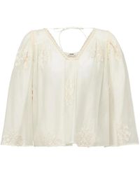 DRYKORN - Ismara Floral-Embroidered Lace-Trim Blouse - Lyst