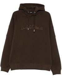 KARL LAGERFELD - Logo-Embroidered Hoodie - Lyst