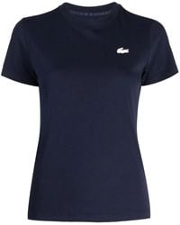 Lacoste - T-Shirt Mit Logo-Stickerei - Lyst