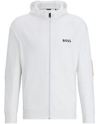 BOSS - Logo-print Zip-up Hoodie - Lyst
