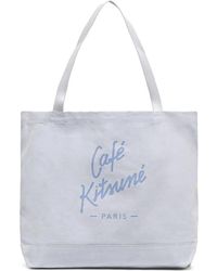 Café Kitsuné - Logo-Print Tote Bag - Lyst