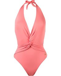 Brigitte Bardot Bañador cruzado con escote en V - Rosa