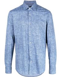 BOSS - Mélange Spread-collar Shirt - Lyst
