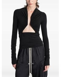 Rick Owens - Ruched Cutout Top - Lyst