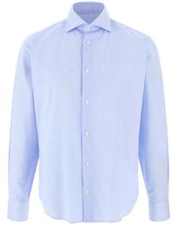 BOGGI - Striped Cotton Twill Shirt Slim Fit - Lyst