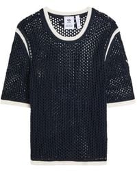 adidas - X Wales Bonner Open-Knit Contrast-Trim T-Shirt - Lyst