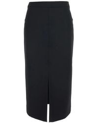 Jucca - Front-Slit Pencil Midi Skirt - Lyst