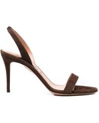 Aquazzura - So Nude Suede Slingback Sandals - Lyst