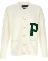 Polo Ralph Lauren - Letter-Intarsia Knitted Cardigan - Lyst