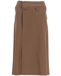 MM6 by Maison Margiela - Button-Detail Midi Skirt - Lyst