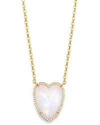 Irene Neuwirth - Moonstone And Diamond Heart Necklace - Lyst